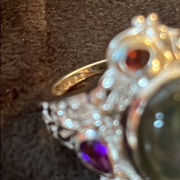 Karis Malagasy Labradorite, Multi Gemstone Celestial Garden Ring in Platinum Bon - Picture 11 of 16